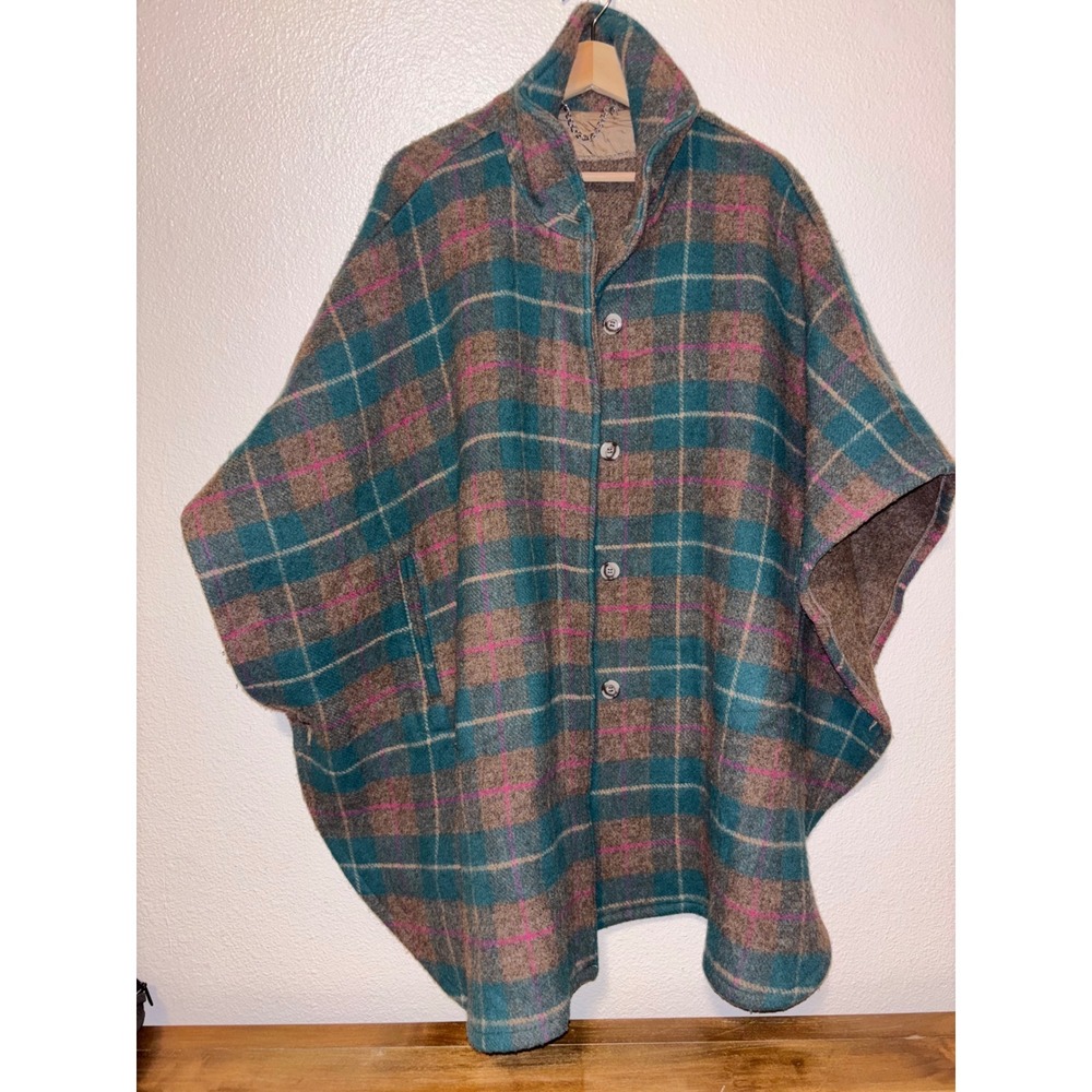 Woolrich Women Warm Heavy Poncho Granny Core One Size 85%wool
